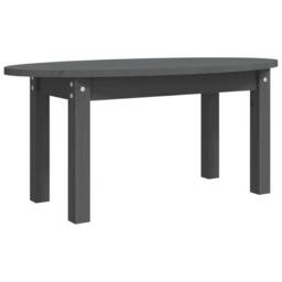 Berkfield Home Beautiful Coffee Table Grey 80x40x35 cm Solid Wood Pine - Size: 80 x 40 x 35 cm - thumbnail 3