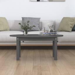 Berkfield Home Beautiful Coffee Table Grey 80x40x35 cm Solid Wood Pine - Size: 80 x 40 x 35 cm