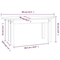 Berkfield Home Beautiful Coffee Table Grey 80x40x35 cm Solid Wood Pine - Size: 80 x 40 x 35 cm - thumbnail 9