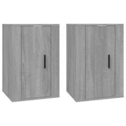 Berkfield Home Wall Mounted TV Cabinets 2 pcs Grey Sonoma 40x34.5x60 cm - thumbnail 3