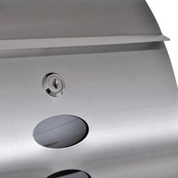 Berkfield Home Double Mailbox on Stand Stainless Steel in Silver - thumbnail 4