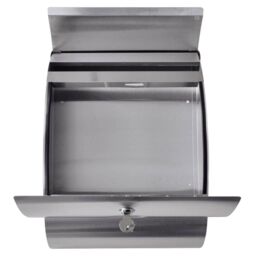Berkfield Home Double Mailbox on Stand Stainless Steel in Silver - thumbnail 3
