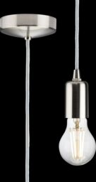 Netlighting 1.8m E27 Contemporary Pendant Set Brushed Chrome 230V IP20 80W in Grey - thumbnail 1