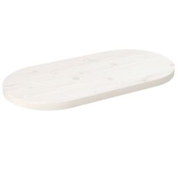 Berkfield Home Table Top White 80x40x2.5 cm Solid Wood Pine Oval