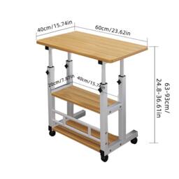Nordara Wood color Adjustable Folding Laptop Desk Trolley Home Study in Natural - Size: 100 cm x 100 cm - thumbnail 2