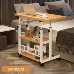 Nordara Wood color Adjustable Folding Laptop Desk Trolley Home Study in Natural - Size: 100 cm x 100 cm - thumbnail 5