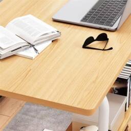 Nordara Wood color Adjustable Folding Laptop Desk Trolley Home Study in Natural - Size: 100 cm x 100 cm - thumbnail 3