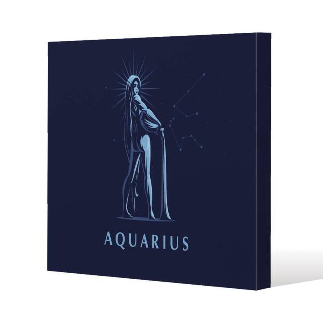 Benjamin Tate Design Sign of the zodiac aquarius (canvas) / 120x 120 x 4cm in Natural - Size: 120x 120 x 4 cm - image 1
