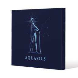 Benjamin Tate Design Sign of the zodiac aquarius (canvas) / 120x 120 x 4cm in Natural - Size: 120x 120 x 4 cm - thumbnail 1