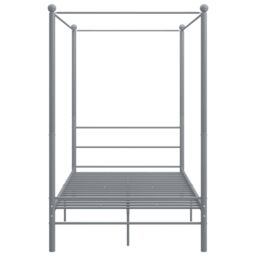 Berkfield Home Canopy Bed Frame Grey Metal 120x200 cm - Size: Small Double - thumbnail 4