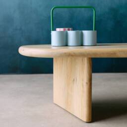 sweeek Oval coffee table mango wood in Beige - thumbnail 5