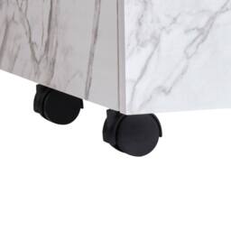 Wyld and Coco White Marble Bathroom Cabinet on Wheels - 2 Drawers W80 x D30 x H38cm - thumbnail 9