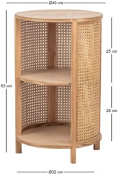Nordlys Bedside Table Night Stand Natural Wood in Dark Brown - thumbnail 5