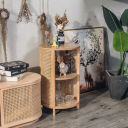 Nordlys Bedside Table Night Stand Natural Wood in Dark Brown - thumbnail 7
