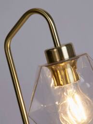 Lighting Collection Satin Brass & Clear Glass Table Lamp in Gold - thumbnail 4