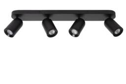 Lucide 'PUNCH' Dimmable Tiltable Adjustable Ceiling Spotlight Bar 4xGU10 in Black - thumbnail 2