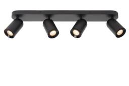Lucide 'PUNCH' Dimmable Tiltable Adjustable Ceiling Spotlight Bar 4xGU10 in Black - thumbnail 1