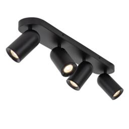 Lucide 'PUNCH' Dimmable Tiltable Adjustable Ceiling Spotlight Bar 4xGU10 in Black - thumbnail 5