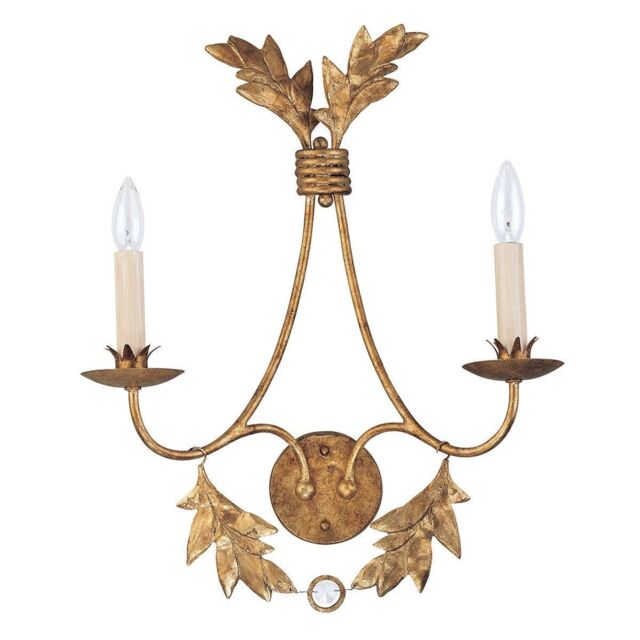 Netlighting Sweet Olive 2 Light Indoor Candle Wall Light Gold E14 - image 1