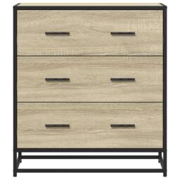 Berkfield Home Sideboard Sonoma Oak 68x35x76 cm Engineered Wood & Metal in Light Brown - Size: 68 x 35 x 76 cm - thumbnail 4