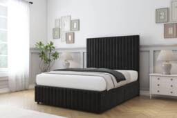 "Sloomy Madison Plush Divan Base 2 Drawers -54"" Headboard & 12"" Footboard in Black - Size: Double" - thumbnail 3