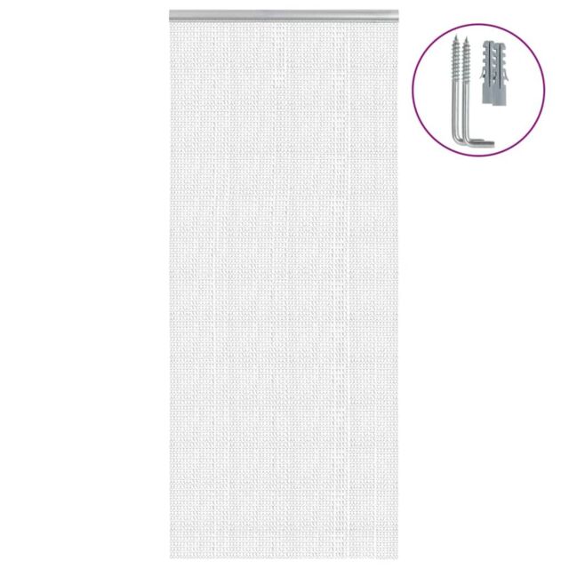 Berkfield Home Chain Door Fly Screen 90x212 cm Aluminium in Silver - image 1