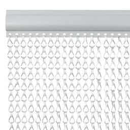 Berkfield Home Chain Door Fly Screen 90x212 cm Aluminium in Silver - thumbnail 3
