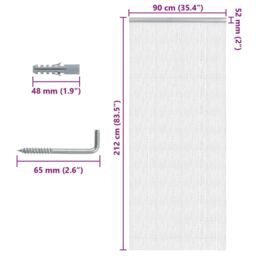 Berkfield Home Chain Door Fly Screen 90x212 cm Aluminium in Silver - thumbnail 5