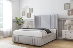 "Sloomy Camden Naples Divan Base No Drawers - 54"" Wing Headboard-Footboard in Silver - Size: Single" - thumbnail 3