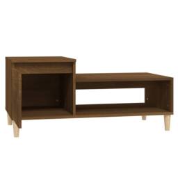 Berkfield Home Coffee Table Brown Oak 100x50x45 cm Engineered Wood - Size: 100 x 50 x 45 cm - thumbnail 6
