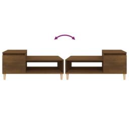 Berkfield Home Coffee Table Brown Oak 100x50x45 cm Engineered Wood - Size: 100 x 50 x 45 cm - thumbnail 8