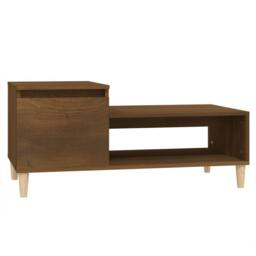 Berkfield Home Coffee Table Brown Oak 100x50x45 cm Engineered Wood - Size: 100 x 50 x 45 cm - thumbnail 1
