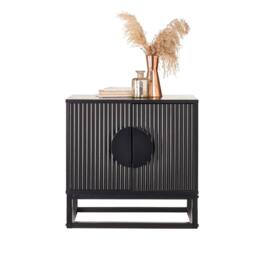 Moderna MMT Fluted 2-Door Storage Cabinet, Adjustable Shelf, Steel Legs in Black - thumbnail 4