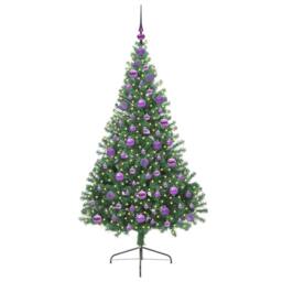 Berkfield Home Artificial Pre-lit Christmas Tree Green 180 cm PVC - thumbnail 3