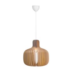 Nordlux Modern Indoor Pendant Light Brown Wood E27 Slatted - Mains Powered, IP20 - thumbnail 1