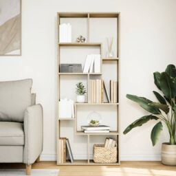 Berkfield Home Room Divider Bookcase Sonoma Oak 67x25x161.5 cm Engineered Wood in Brown - thumbnail 3