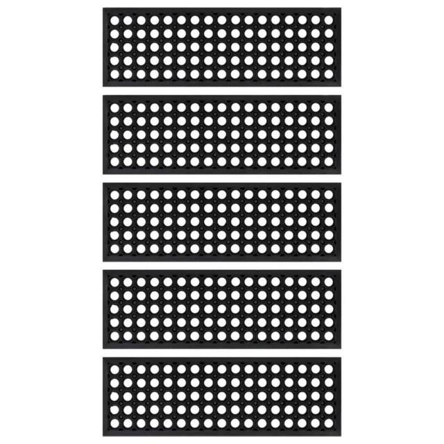 Berkfield Home Stair Treads 5 pcs 25x75 cm Rubber in Black - Size: Medium - image 1