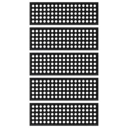 Berkfield Home Stair Treads 5 pcs 25x75 cm Rubber in Black - Size: Medium - thumbnail 1