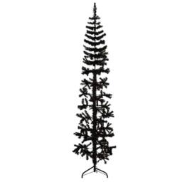 Berkfield Home Slim Artificial Half Christmas Tree with Stand Black 180 cm - thumbnail 2