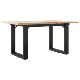 Berkfield Home Coffee Table O-Frame 80x50x40 cm Solid Wood Pine & Steel in Brown - Size: 80 x 50 x 40 cm