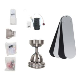 "ValueLights Magnum 42"" 4 Blade Chrome & Black Ceiling Light Fan with Remote in Silver" - thumbnail 4