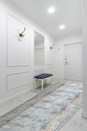 RugsX Anti-Slip Lotus Runner in Grey - Size: 100 cm x 270 cm - thumbnail 4