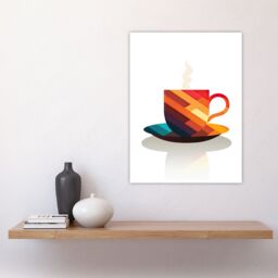 Artery8 Bold Modern Kitchen Art Coffee Cup Geometric 2D Graphic Design Minimalist Large Wall Unframed Art Poster Print Thick Paper 18X24 Inch - thumbnail 4