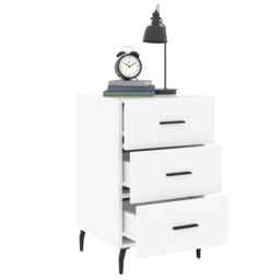 Berkfield Home Bedside Cabinet White 40x40x66 cm Engineered Wood - Size: 40 x 40 x 66 cm - thumbnail 4