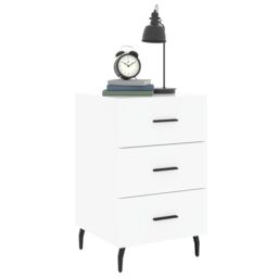Berkfield Home Bedside Cabinet White 40x40x66 cm Engineered Wood - Size: 40 x 40 x 66 cm - thumbnail 3