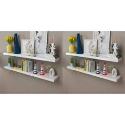 Berkfield Home Modern Wall Shelves 4 pcs White 120 cm - thumbnail 2