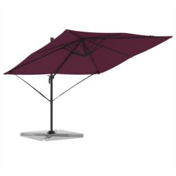 Berkfield Home Cantilever Roma Parasol Bordeaux Red 286x285x265 cm Aluminium - Size: 286 x 285 x 265 cm - thumbnail 3