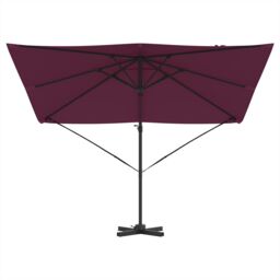Berkfield Home Cantilever Roma Parasol Bordeaux Red 286x285x265 cm Aluminium - Size: 286 x 285 x 265 cm - thumbnail 5