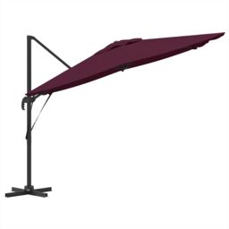 Berkfield Home Cantilever Roma Parasol Bordeaux Red 286x285x265 cm Aluminium - Size: 286 x 285 x 265 cm - thumbnail 6