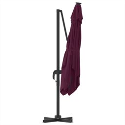 Berkfield Home Cantilever Roma Parasol Bordeaux Red 286x285x265 cm Aluminium - Size: 286 x 285 x 265 cm - thumbnail 7